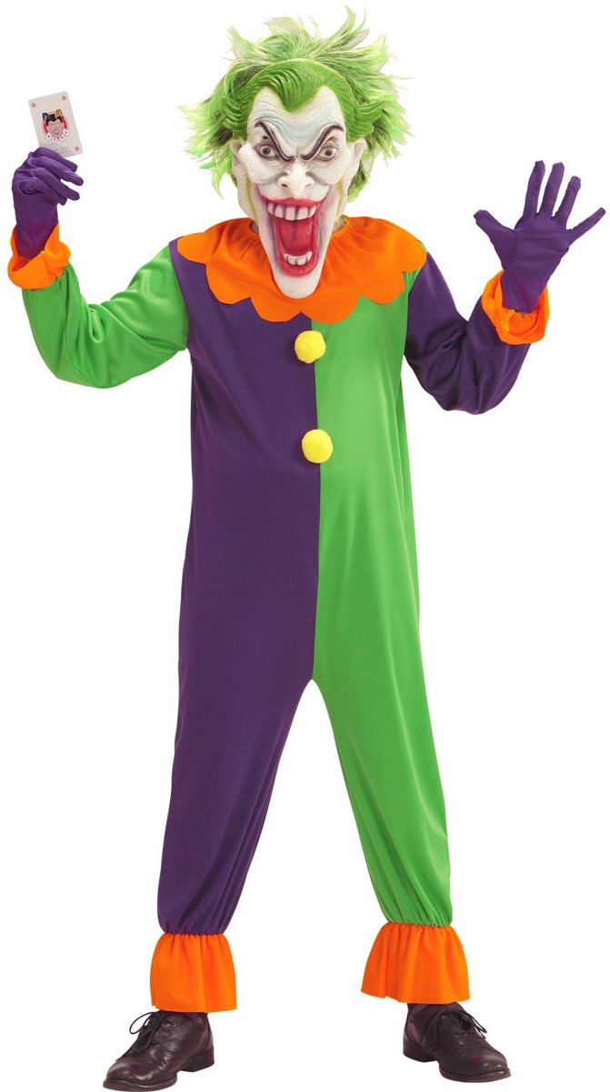 Joker Kostuum | Evil Joker Jose | Jongen | Maat 158 | Carnaval kostuum | Verkleedkleding